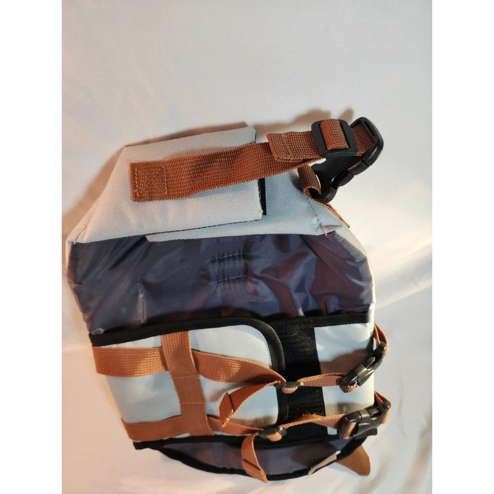 Shark Fin Dog Life Jacket Small Orange Grey Reflective Safety Swim Vest‎ PFD